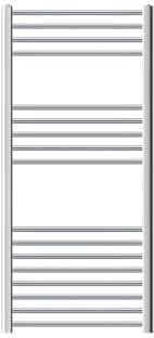 ECD Germany Radiateur Sèche-Serviettes Sahara - 600 x 1200 mm - Chrome - Connexion Latéral - sans Kit de Raccordement - Forme Courbé - avec Kit de montage Mural - Sèche Serviette pour Salle de Bain