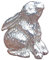 Schöne Tierfigur Kleiner Hase aus Zinn (Pewter) von Hand Gegossen