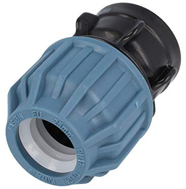PE Verschraubung mit IG 63mm x 2 Zoll schwarz DVGW