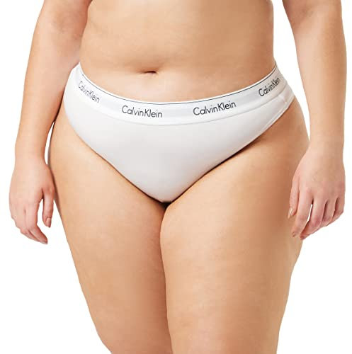 Calvin Klein Thong 0000F3786E, Perizoma, Donna, Bianco (White), L