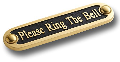 The Metal Foundry Please Ring The Bell Metal Door Sign. Traditional Style Home Decor Accessories Door Or Wall Brass Plaque. Handmade In England.