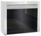 Vladon Buffet Valencia, Commode avec 2 Portes et 1 Compartiment Ouvert, Blanc Mat/Noir Haute Brillance/Blanc Haute Brillance (108 x 92 x 40 cm)
