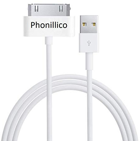 PHONILLICO® Lot 2 Cables USB Chargeur Blanc pour Apple iPad 2/3 / 4 - Cable Port Micro USB Data Chargeur Synchronisation Transfert Donnees Mesure 1 Metre