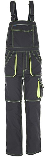 Planam 6230106 Basalt Neon Latzhose, Anthrazit/Gelb, Größe 106