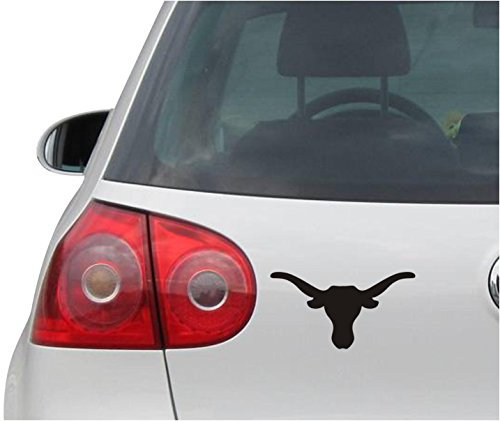 INDIGOS UG Aufkleber - Autoaufkleber - JDM - Die Cut - Longhorn Steer Decal Auto Truck Bumper Window Sticker - schwarz - 149mm x78mm