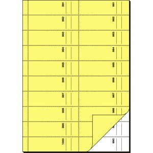 Sigel 5 x Bonbuch 1000 Abrisse A4 hoch 65g/qm gelb mit Blaupapier 2x50 Blatt