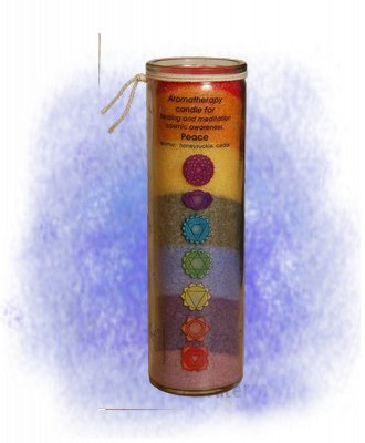 Chakra Kerze - 7 Chakren mit ätherischen Ölen und ausführlicher Chakra-Info