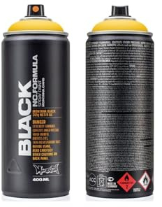 montana 1 X BLACK NC-FORMULA SPRAY PAINT CAN YELLOW 400 ML