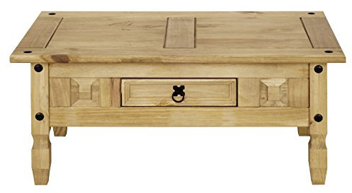 Corona Coffee Table with Drawer Solid Pine Rectangular Living Room