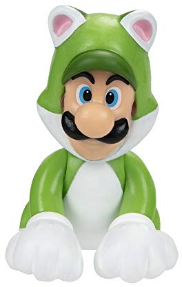 Nintendo Cat Luigi Figure, 2.5 / 6cm Posable Articulated Action Figure, Perfect for Kids and Collectors