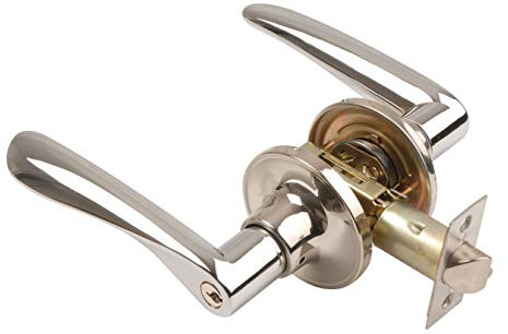 Excel Architectural DP6973 Reversible Entrance Door Handle on Rose Set with Adjustable Latch, Polished Chrome