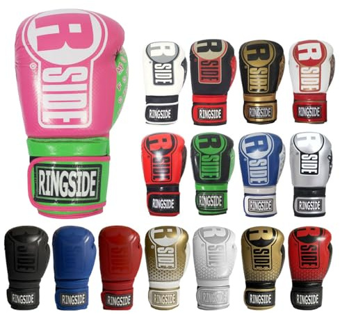 Ringside Apex Flash Sparring Gloves, IMF-Tech Boxing Gloves with Secure Wrist Support, Synthetic Boxing Gloves for Men and Women, Pink and Lime, 14 Oz