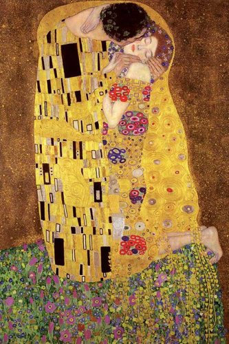 empireposter Gustav Klimt - Der Kuss Kunst Impressionismus Poster Druck - Grösse 61x91,5 cm + Wechselrahmen, Shinsuke® Maxi MDF Weiss, Acryl-Scheibe
