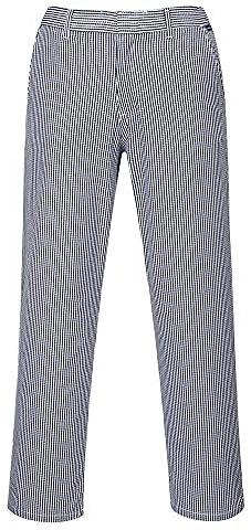 Portwest Pantalón De Chef Barnet, Tamaño: XL, Color: Cuadritos azules, C075CHRXL