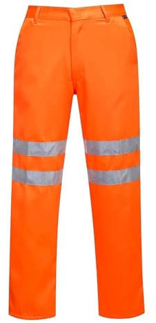 Portwest Pantalon Hi-Vis Poly-coton RIS, Couleur: Orange, Taille: 4XL, RT45ORR4XL