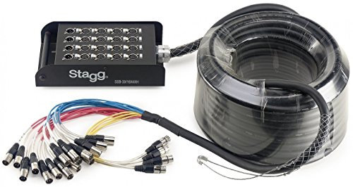 Stagg 20977 30 m 16x XLR F Inputs/4x XLR M Outputs Stagebox with Multicore Cable