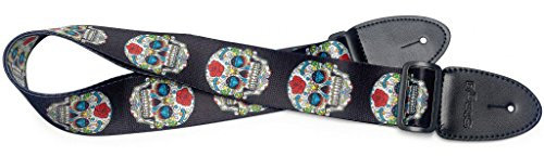 Stagg STE MEX SK Skull Rose Nylon-Gitarrengurt (2-er Pack) rot