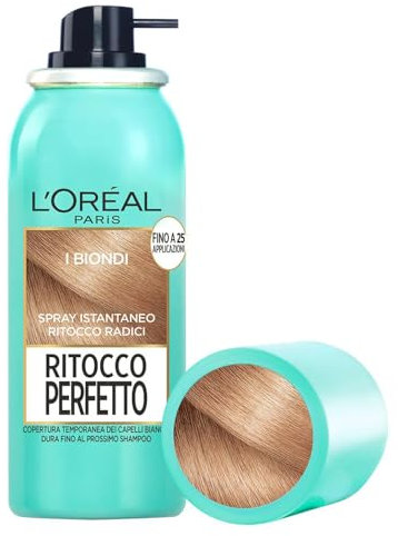 L'Oréal Paris Spray Ritocco Perfetto, Spray Istantaneo per Radici e Capelli Bianchi, Durata fino a 1 Shampoo, Colore: Biondo, 75 ml