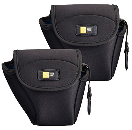 Set von 2 Case Logic chc-101 Compact System Kamera Tag Holster (schwarz) & # Sonnenschutz Sichtschutz Bj;