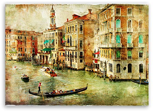 ge Bildet Bild auf Leinwand | amazing Venice - Venedig in 100x70 cm als Wandbild | Wand-deko Dekoration Wohnung modern Bilder | 1093