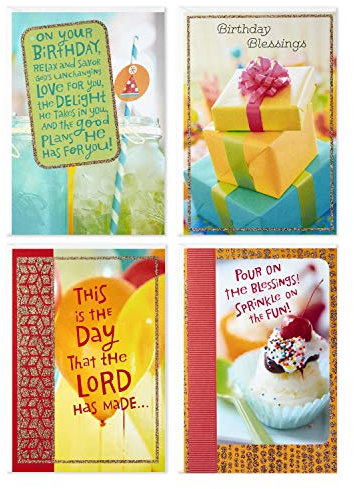 Hallmark Dayspring Geburtstagskarten, verschiedene religiöse (christlicher Segen, 12 Karten und Umschläge)