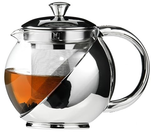 Premier Housewares Teapot with Infuser, 500 ml, Stainless Steel