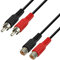 Waytex 21850 Ralonge RCA audio 2 RCA mâles vers 2 RCA femelles longueur 5,00m
