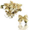 * 12er Set metallic Zierschleifen Schleifen Weihnachtsbaum-Deko Weihnachtsdeko Gesteckdeko aus 4 Farben wählbar (metallic-Gold.)