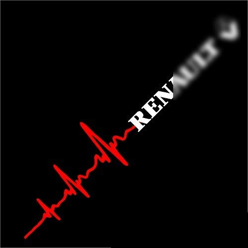 myrockshirt Herzschlag Aufkleber kompatibel für Renaultaufkleber ca. 50x10 cm Scheibe Sticker Lack Tuning Windschutzscheibe Windshield Heartbeat Herz