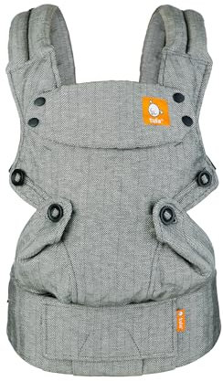 Tula Classic Linen Explore Leinen Babytrage für Neugeborene ab Geburt, 3-in-1 Baby-Tragetasche Bauchtrage Rückentrage Ergonomisch, Ash