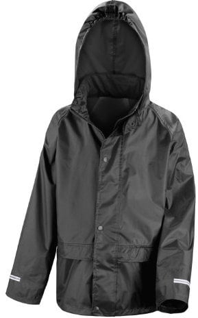 Result - Veste de Pluie imperméable - Enfant Unisexe (9-10ans) (Noir)
