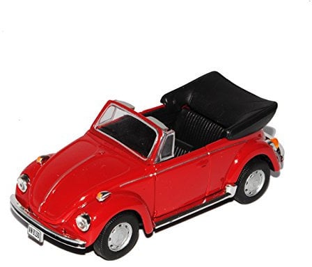 Cararama CARVWKÄFERCABRIO VW Volkswagen Käfer Cabrio Offen Rot 1/43 Modell Auto mit individiuellem Wunschkennzeichen