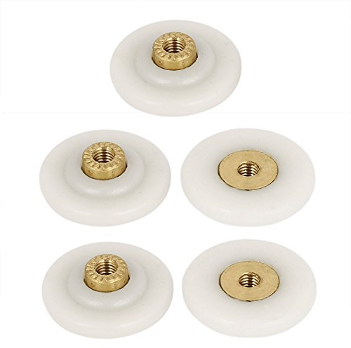 Sourcingmap 28mm Dia Sliding Pulleys Glass Shower Door Rollers Wheels Runners 5pcs