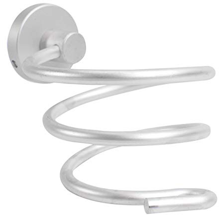 Wall Mounted Hair Dryer Holder - Silver-Tone - by Trixes