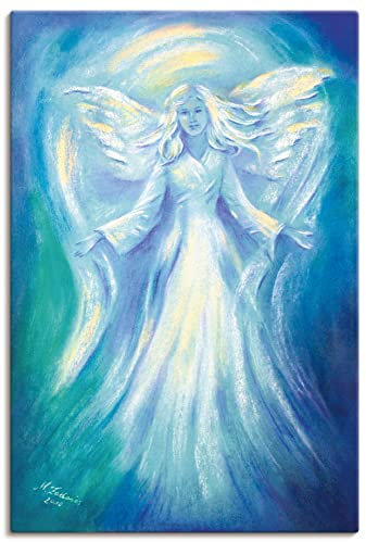 ARTLAND Wanddeko Leinwand Bilder Wandbild 40 x 60 cm Fantasy Mythologie Religion Christentum Figur Flügel Engel Liebe J9ZB