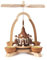 DREGENO Seiffen Pyramide mit Seiffener Kirche, Holz, Natur, 17 x 17 x 25 cm