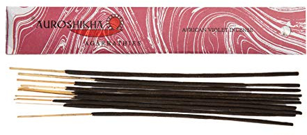 Auroshikha Räucherstäbchen African Violet - 15 Sticks à 21 cm, 1 Set, 1 Packet