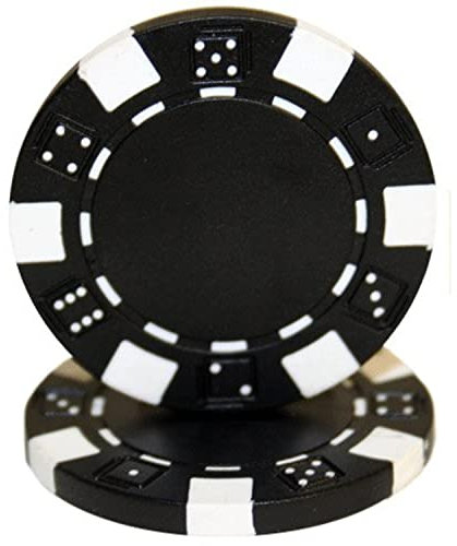 Brybelly 50 Clay Composite gestreift Würfel 11,5 Gramm Poker Chips, schwarz