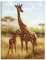 ARTLAND Wanddeko Leinwand Bilder Wandbild 60 x 80 cm Tiere Wildtiere Giraffe Malerei Ocker A0WP Giraffe