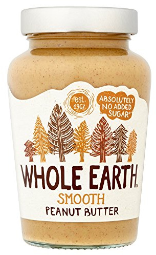Whole Earth Smooth Peanut Butter, 454 g Jar, Nut Spread Made with , Peanuts & All Natural Ingredients, No Added Sugar, Gluten Free, Vegetarian & Vegan Friendly