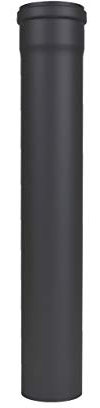 LANZZAS Pelletrohr 500 mm Verlängerung - im Durchmesser 80 mm - Farbe: schwarz - inklusive Silikon-Dichtring