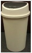 CREAM TOUCH TOP BIN / DUSTBIN / RUBBISH BIN / KITCHEN / HOME / PLASTIC.MADE IN UK by TONTARELLI