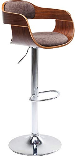 Kare Barhocker Monaco Schoko, eleganter Bar Stuhl in Lederoptik, höhenverstellbarer Hochsitz überzeugt im feinen Retro-Charme im warmen Braunton, (H/B/T) 106 x 48 x 49 cm
