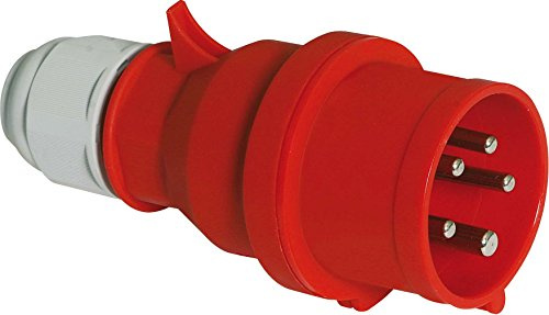 CEE - Stecker 16A 5pol 400V 6h, rot, IP 44, Bals 2136