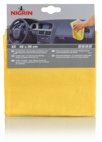 NIGRIN 71101 Cockpit-Tuch 2 Stück, 35 x 35 cm