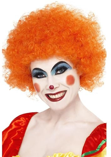 Smiffys Verrückter Clown Perücke, Orange, 120g