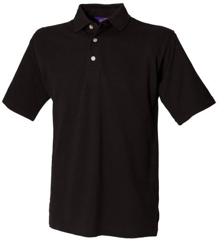 Henbury Mens Classic Plain Polo Shirt With Stand Up Collar