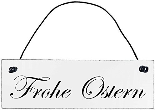 Anika Hermsen-Grallert, HomeYourself Shabby Chic Vintage Schild Frohe Ostern Dekoschild Türschild