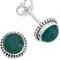 Ohrstecker 925 Silber grüner Onyx Stein Edelstein Ohrringe echt Silber Damen Sterling Silber Stecker Geschenk(MOS-041-14)