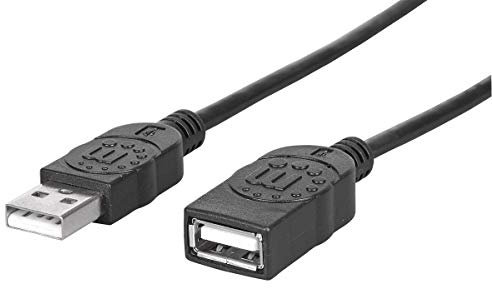 Manhattan 308519 Hi-Speed USB 2.0 Verlängerungskabel (A-Stecker auf A-Buchse) 1 m schwarz